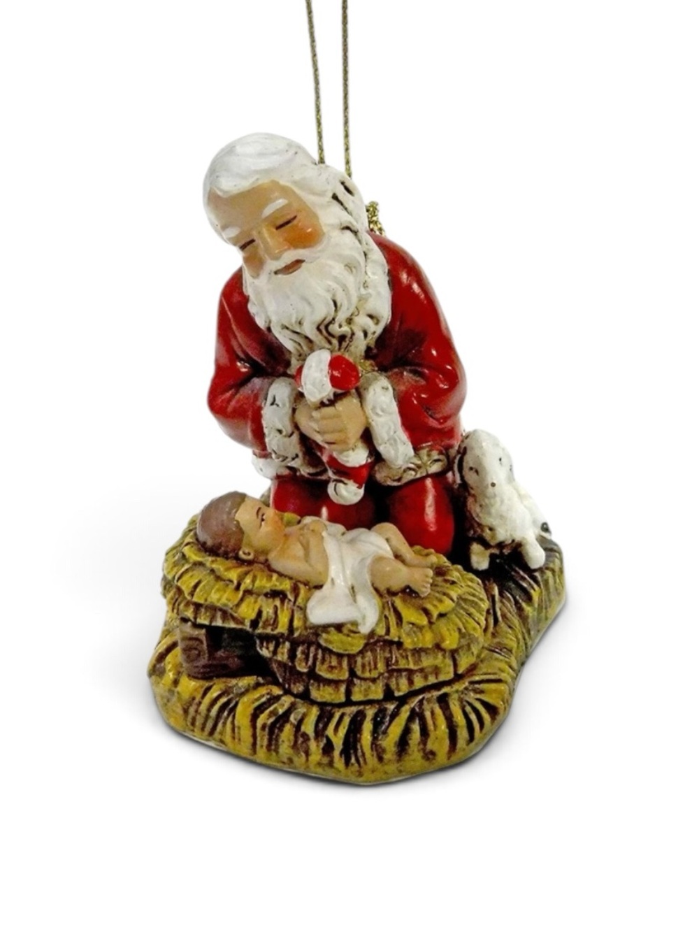 Joseph's Studio Red Kneeling Santa 2.5 inch Resin Stone Decorative Ornament